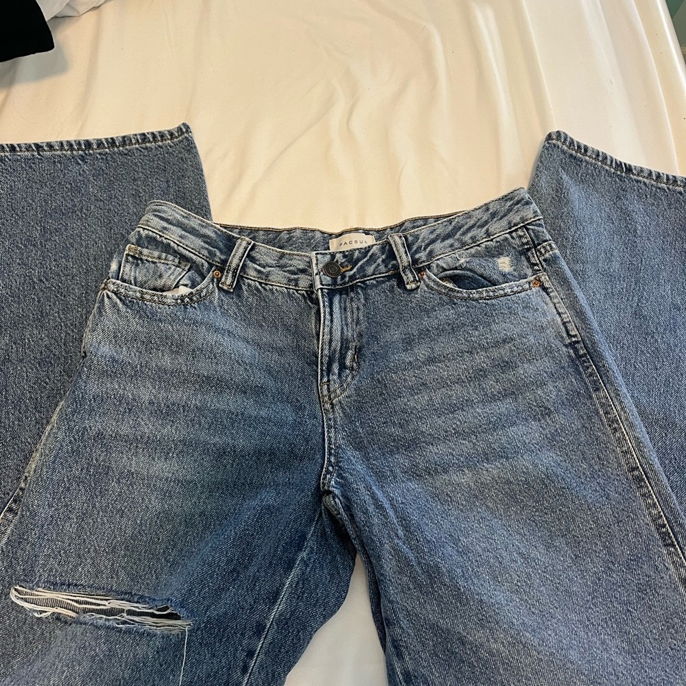 PacSun Women's Blue low rise baggy jeans